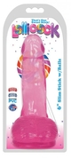 Розовый гелевый фаллоимитатор Slim Stick with Balls - 15,2 см. - фото, цены
