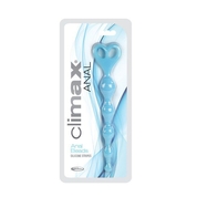 Голубая анальная цепочка с рёбрышками Climax Anal Silicone Stripes - 20,3 см. - фото, цены