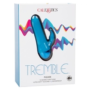 Голубой мини-вибратор Tremble Please - 12 см. - фото, цены