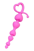 Розовая силиконовая анальная цепочка Sweety - 18,5 см. - фото, цены