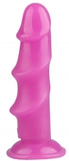 Розовый реалистичный рельефный фаллоимитатор - 21,5 см. - фото, цены