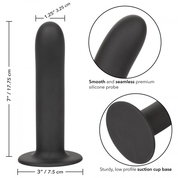 Черный силиконовый анальный стимулятор 7” Smooth Probe - 17,75 см. - фото, цены