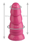 Розовая рельефная анальная втулка - 18,5 см. - фото, цены