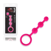 Розовые силиконовые анальные бусы Silicone Anal Beads - 14 см. - фото, цены