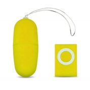 Желтое виброяйцо с пультом управления - 7 см. - фото, цены