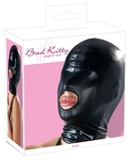 Черная эластичная маска на голову с отверстием для рта - фото, цены