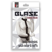 Чёрный комплект для фиксация рук Restraint Body Harness With Collar - фото, цены