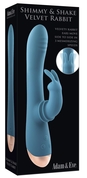Голубой вибростимулятор-кролик Shimmy and Shake - 22,35 см. - фото, цены