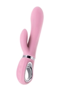 Нежно-розовый вибратор с клиторальным стимулятором Jos Joly Limited Edition - 19,6 см. - фото, цены