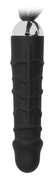 Черная плеть с рукоятью-фаллосом Whip with Realistic Silicone Dildo - 45,5 см. - фото, цены