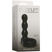 Черный анальный стимулятор с силиконовым кольцом Platinum Premium Silicone - The Double Dip 2 - Black - фото, цены