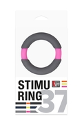 Серое эрекционное кольцо Neon Stimu Ring 37mm Grey/pink - фото, цены