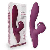 Сливовый вибратор-кролик с вакуумной стимуляцией 5’’ Silicone Suction Kiss - 20,3 см. - фото, цены