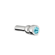 Серебристый уретральный стимулятор Sinner Penis Plug With Diamond - 5 см. - фото, цены
