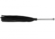 Черная многохвостая плеть с металлической ручкой - 45 см. - фото, цены
