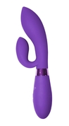 Фиолетовый вибратор Gina с клиторальным отростком - 20 см. - фото, цены