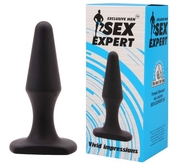 Чёрная анальная втулка Sex Expert - 10,5 см. - фото, цены