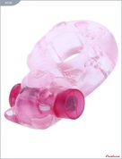 Розовое эрекционное кольцо «Медвежонок» с мини-вибратором - фото, цены