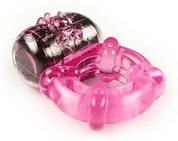 Розовое эрекционное кольцо c вибропулей - фото, цены