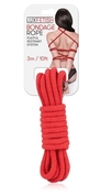 Красная хлопковая веревка для связывания - 3 м. - фото, цены