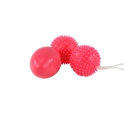 Розовые анальные шарики с рельефом - фото, цены