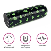 Мини-вибратор Rechargeable Glow-in-the-dark Heart Massager - 8,5 см. - фото, цены