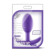 Фиолетовая анальная пробка Wearable Vibra Slim Plug Medium - 10,1 см. - фото, цены