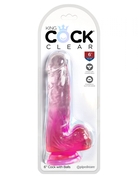 Розовый фаллоимитатор с мошонкой на присоске 6’’ Cock with Balls - 17,8 см. - фото, цены