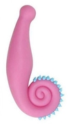 Розовый стимулятор Dragon Lover с шипиками - 15,5 см. - фото, цены