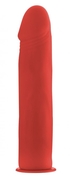 Красный страпон Deluxe Silicone Strap On 8 Inch - 20 см. - фото, цены