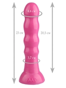 Розовая анальная втулка с круглым кончиком - 23 см. - фото, цены