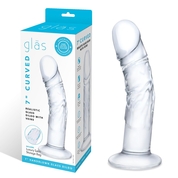 Стеклянный фаллоимитатор из стекла 7’’ Curved Realistic Glass Dildo With Veins - 15,9 см. - фото, цены