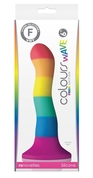 Радужный волнистый фаллоимитатор Colours Pride Edition 6 Wave Dildo - 19 см. - фото, цены