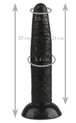 Черный гладкий анальный стимулятор - 23 см. - фото, цены