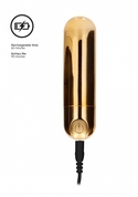 Золотистая перезаряжаемая вибропуля 7 Speed Rechargeable Bullet - 7,7 см. - фото, цены