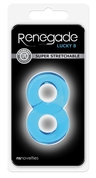 Голубое эрекционное кольцо с подхватом мошонки Lucky 8 - фото, цены