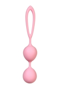 Розовые силиконовые вагинальные шарики с ограничителем-петелькой - фото, цены