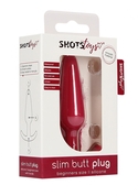 Красная анальная пробка для ношения Slim Butt Plug - 8,3 см. - фото, цены