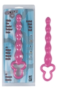 Розовая анальная цепочка Clover Anal Rod - 18 см. - фото, цены