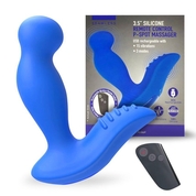 Синий вибромассажер простаты 3,5’’ Remote Control P-spot Massager - 12,5 см. - фото, цены