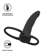 Черная насадка на пенис для двойного проникновения Black Red - 16,5 см. - фото, цены