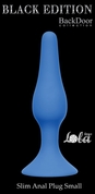Синяя малая анальная пробка Slim Anal Plug Small - 10,5 см. - фото, цены