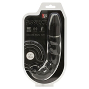 Чёрный анальный стимулятор с вибрацией Purrfect Silicone Deluxe 5.5inch - 14 см. - фото, цены