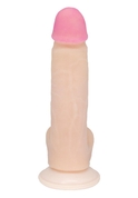 Реалистичный фаллоимитатор с нежно-розовой головкой - 18,5 см. - фото, цены