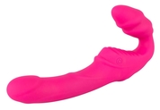 Розовый безремневой страпон с вибрацией - фото, цены