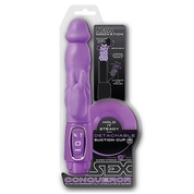 Фиолетовый реалистичный вибратор Sex Conqueror Spiral Motion Duo Vibe - 21 см. - фото, цены