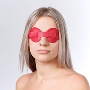 Красная кожаная маска на глаза для эротических игр - фото, цены