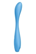Голубой гибкий вибромассажер Satisfyer G-Spot Flex 4+ - 19 см. - фото, цены
