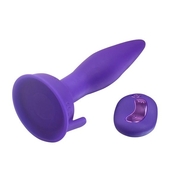 Фиолетовый анальный вибростимулятор Remote Control Anal Plug - 17,5 см. - фото, цены