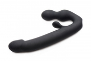 Черный безремневой страпон Tri-Volver Rechargeable Strapless Strap On - фото, цены